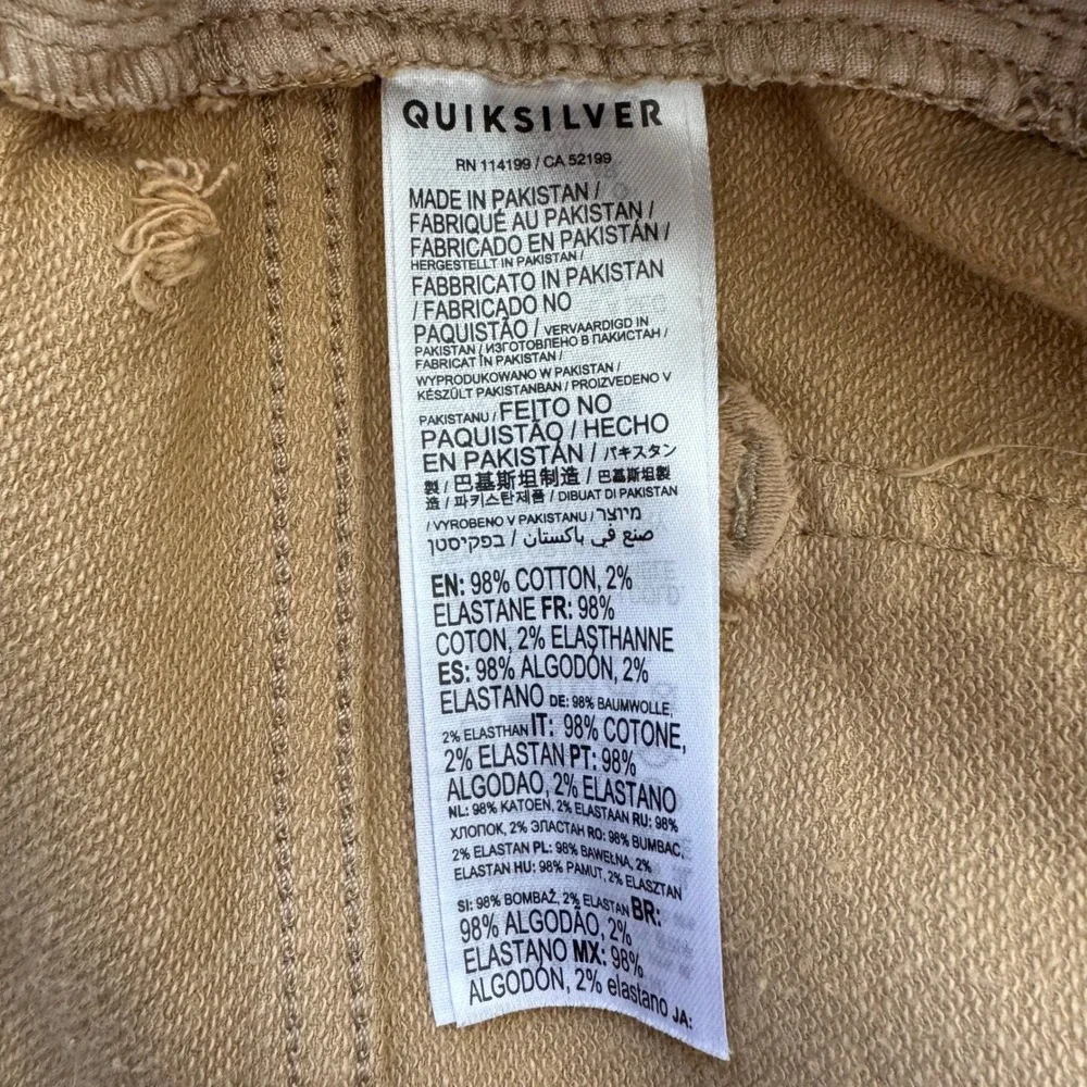 Quiksilver 34 (Actual 36x33) Tan Khaki Straight Fit Men's Far Out Stretch Chinos